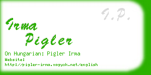 irma pigler business card